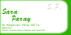 sara paray business card